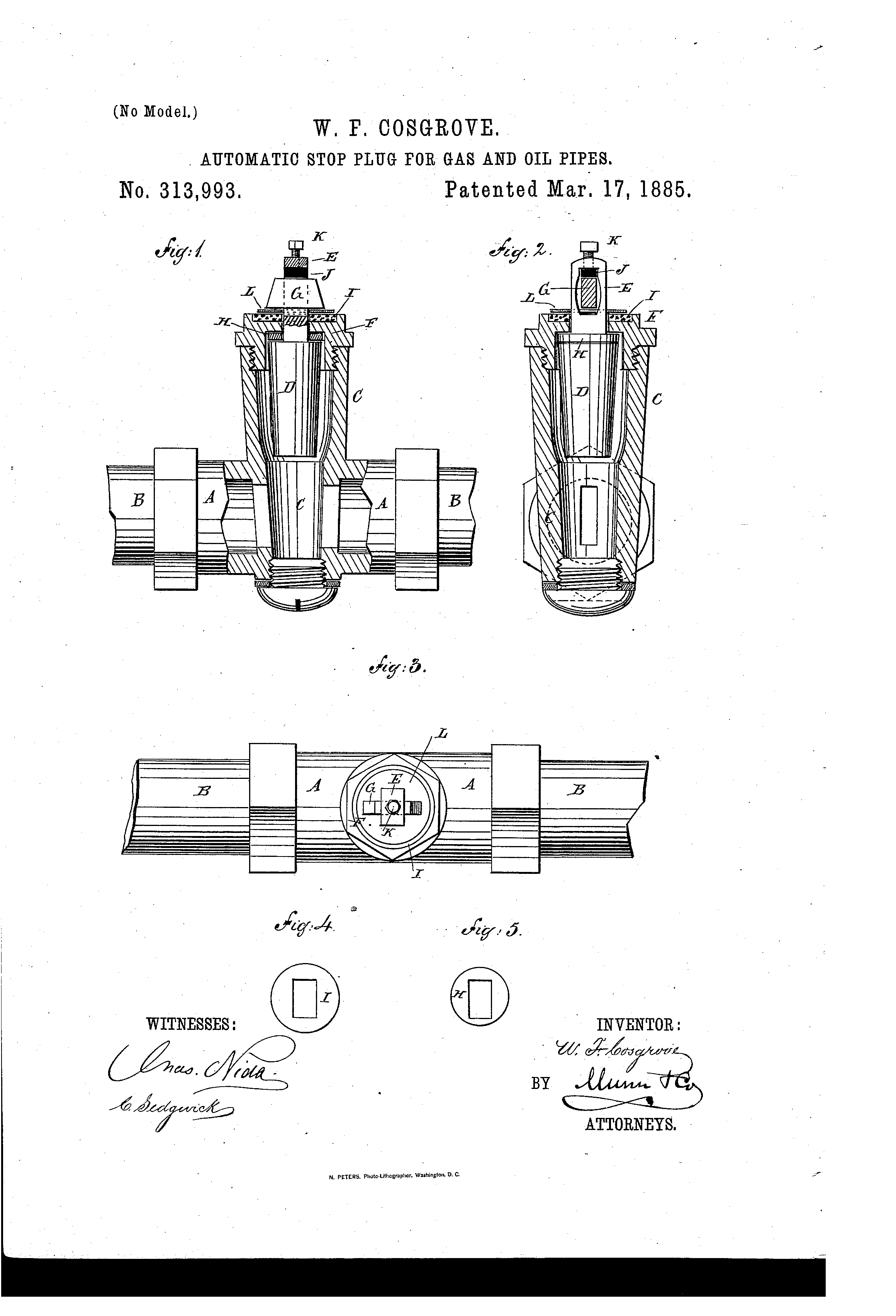 Automatic stop plug for gas and oil pipes – William Francis Cosgrove ...
